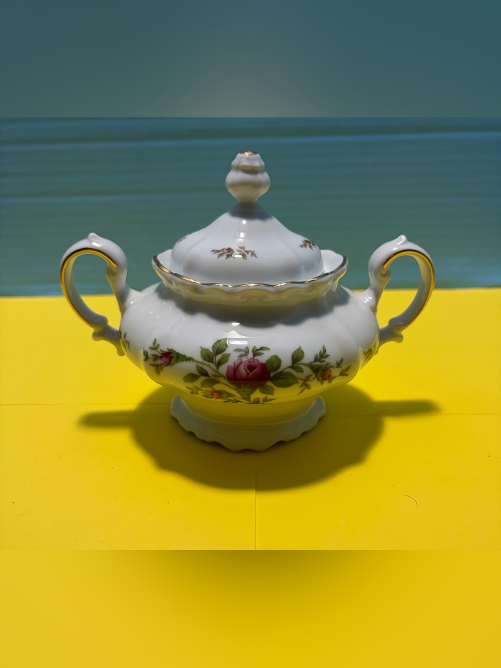Johann Haviland Traditions Fine China Roses Sugar Bowl w Lid Handles 10230